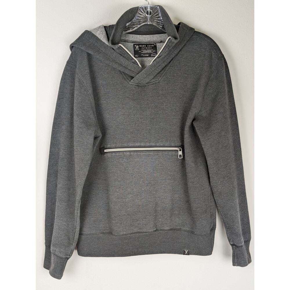 Marc Ecko Mens Hoodie + collar Sz L Quality Chest 46"GorpcoreElbow patches GUC